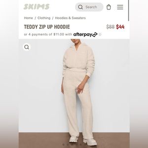 Skims Teddy Zip Up Hoodie